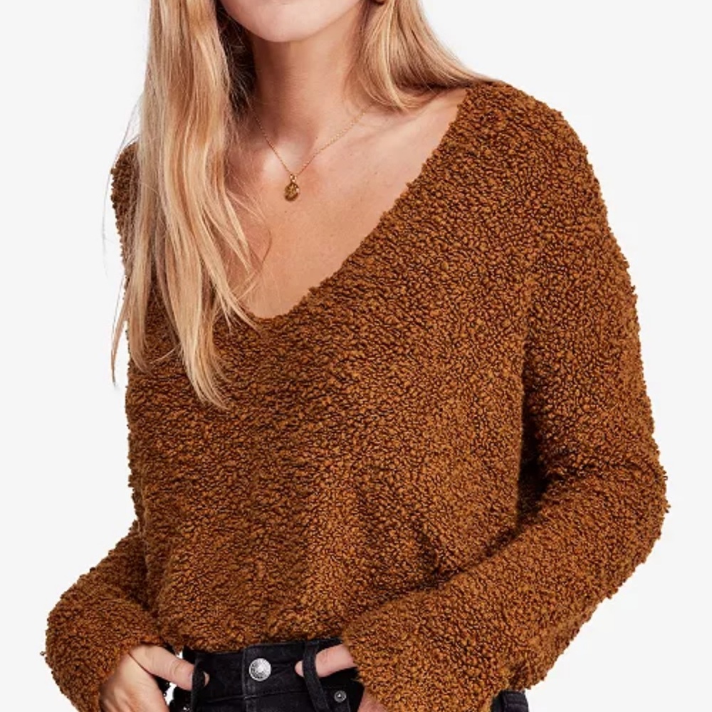 Free People Textured Tan Sweater